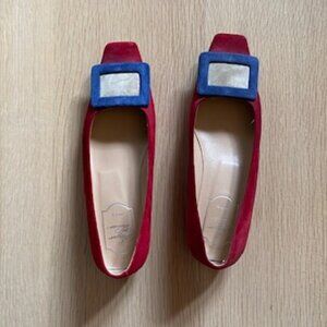 Roger Vivier Multicolour Suede Flat